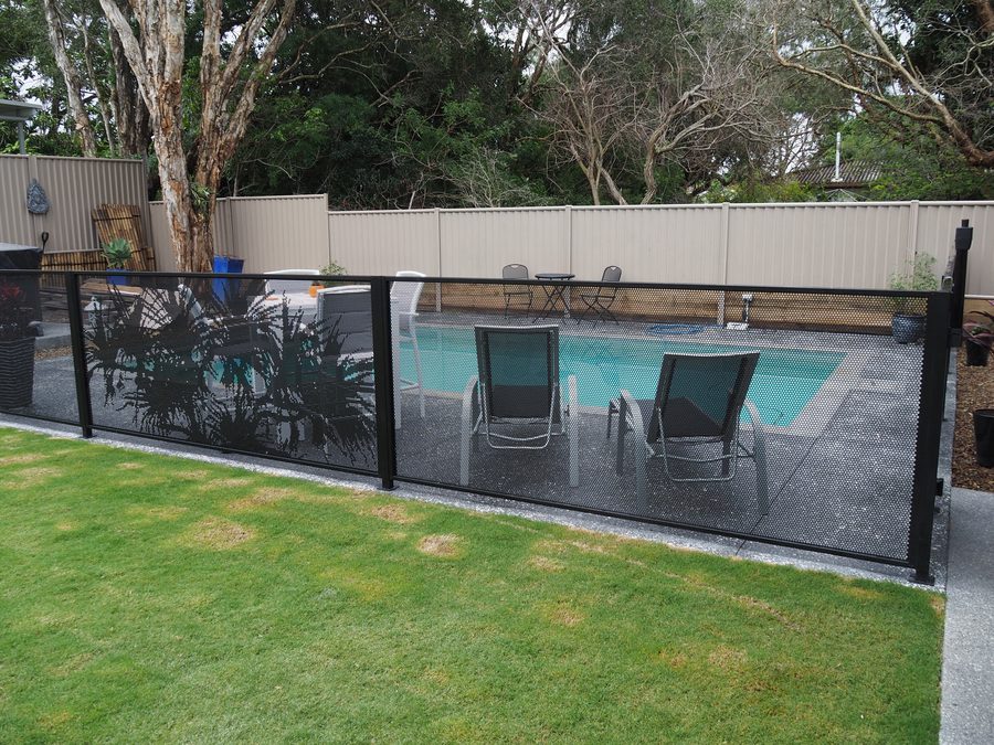 Pandanus Perf design pool fence panels, Gold Coast