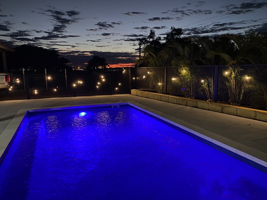 Pure Perf pool fence panels on a Gold Coast patio