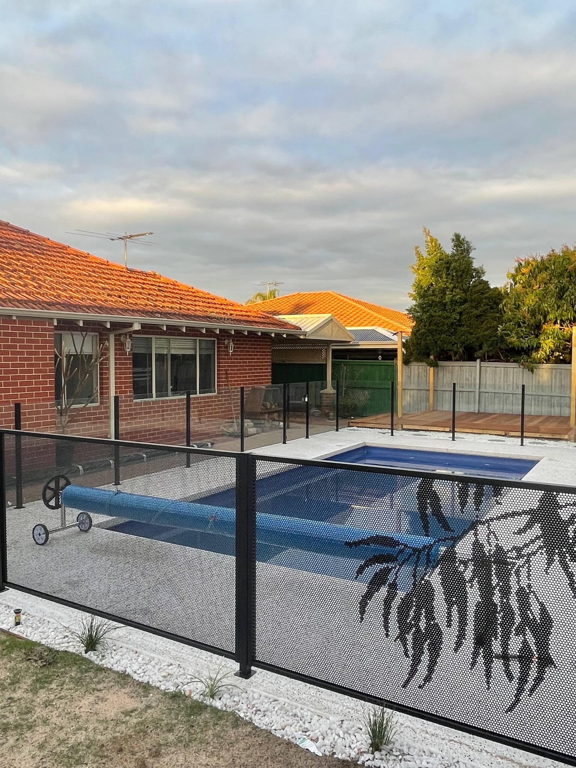 Textured Black pool fencing, The Vines WA