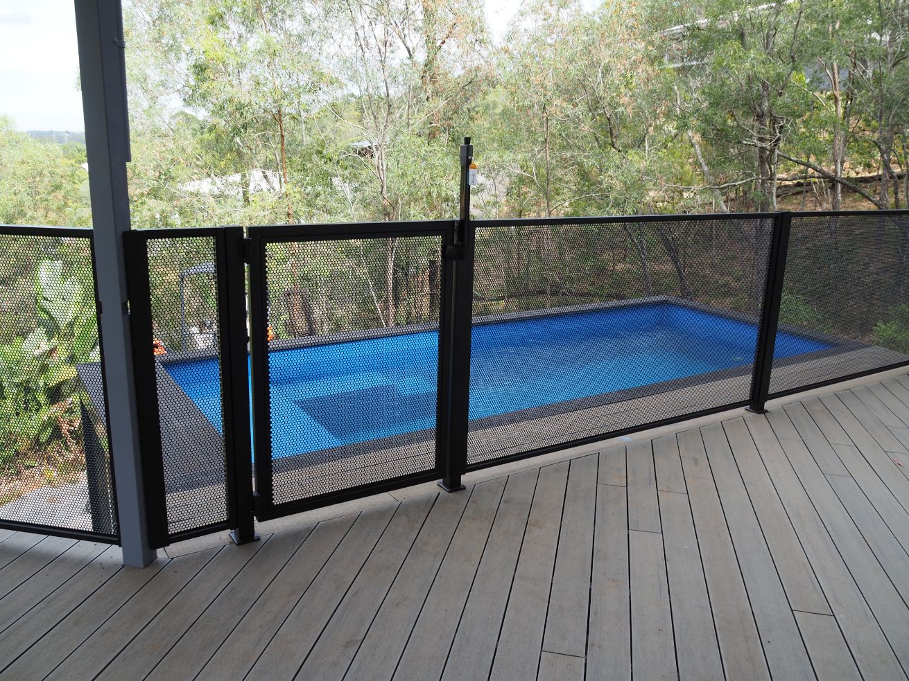 Container pool fencing in matt black, Queensland