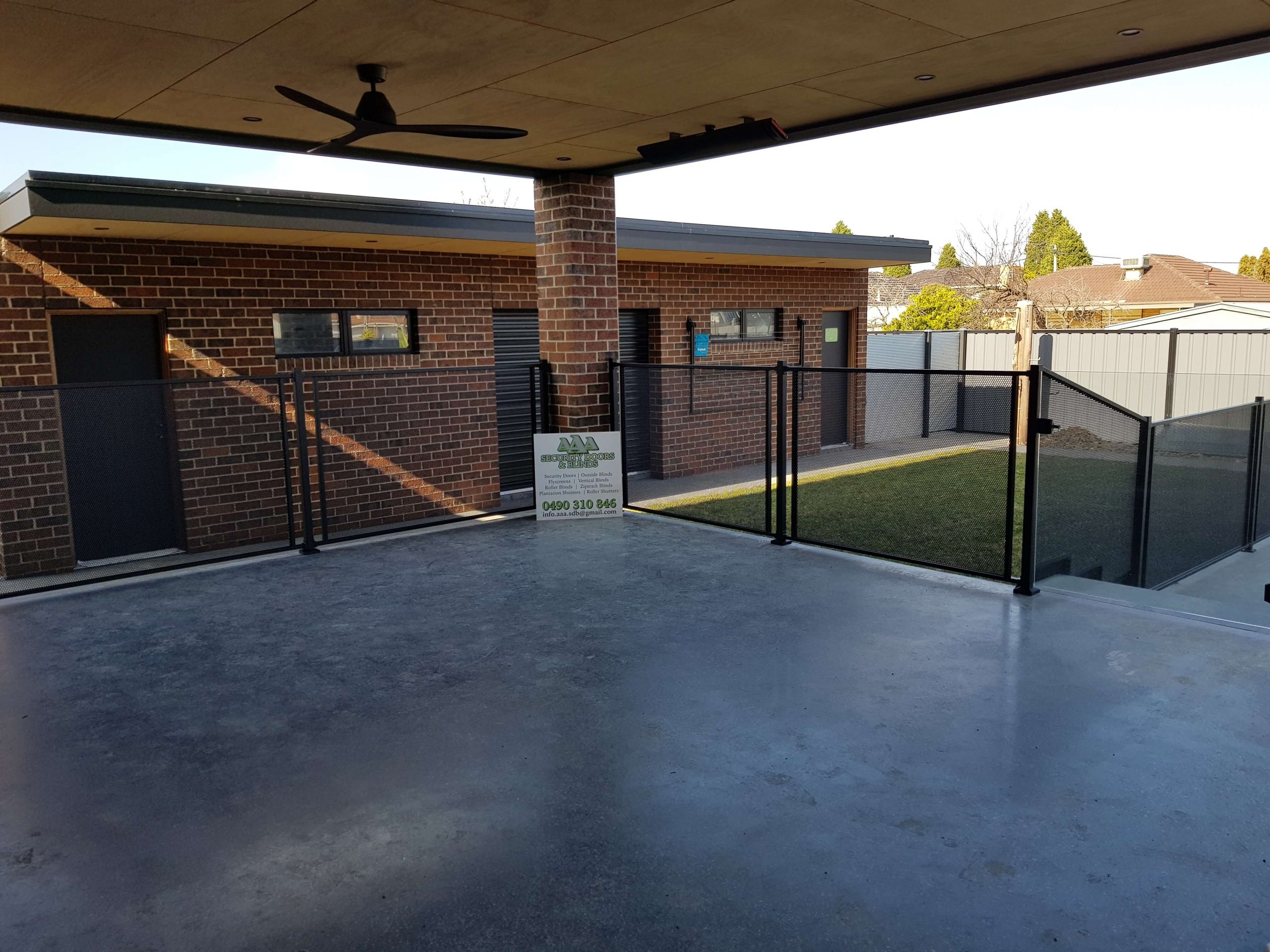 Pure Perf gap system fencing on a backyard deck, Victoria